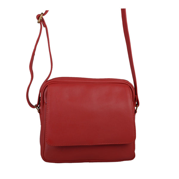 contemporary classic ladies leather hand bag red