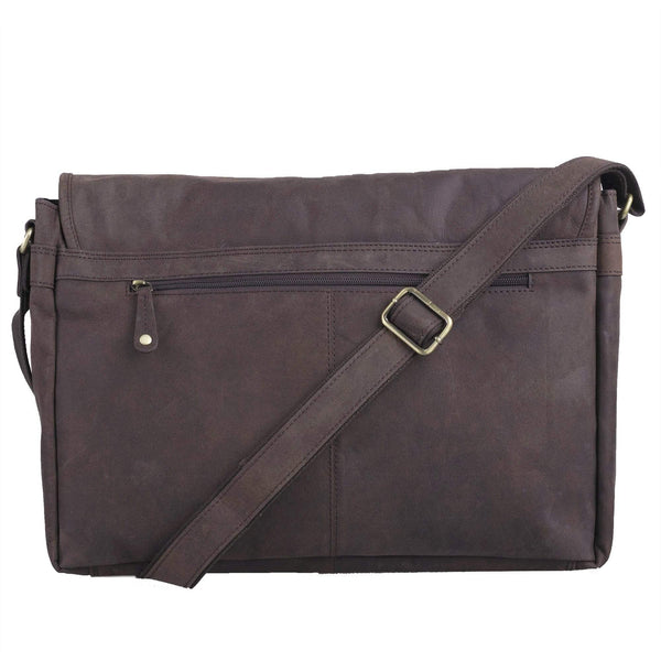 Leather laptop bag brown