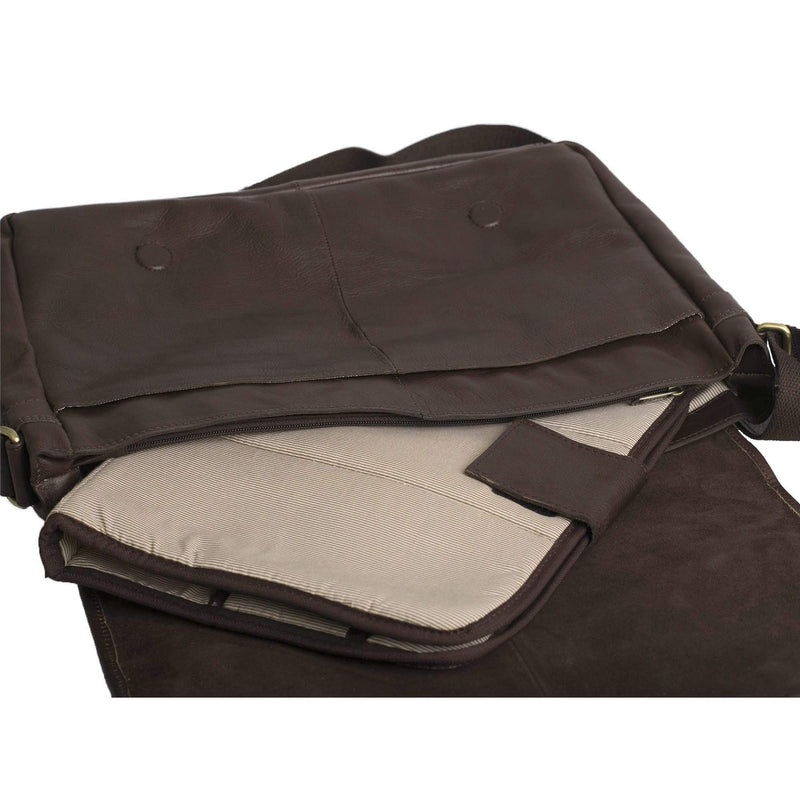 Leather laptop bag brown