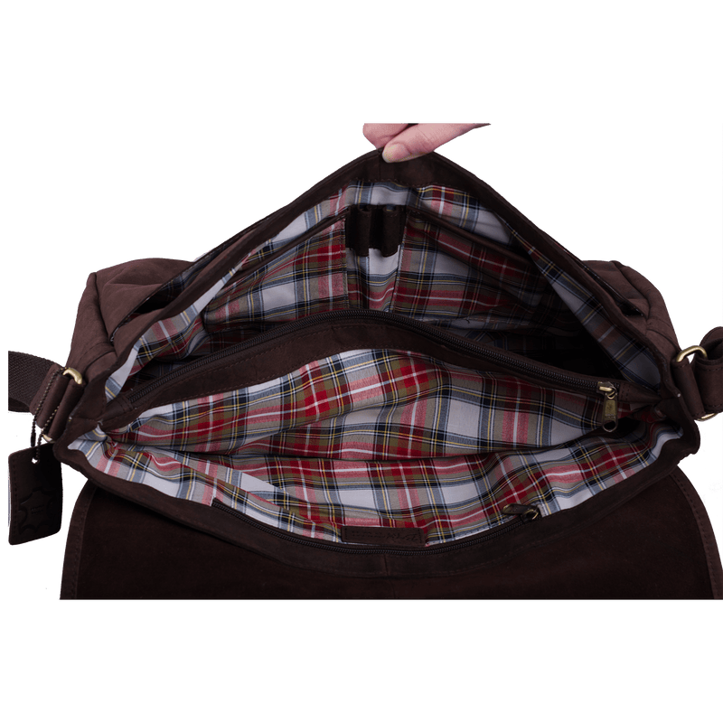 Leather laptop bag brown