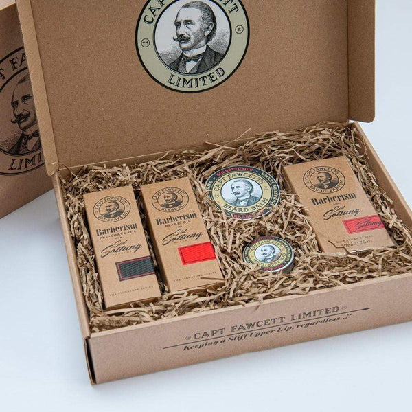 Captain Fawcett, barberism, beard, Moustache, oil, wax, balm, perfume, 