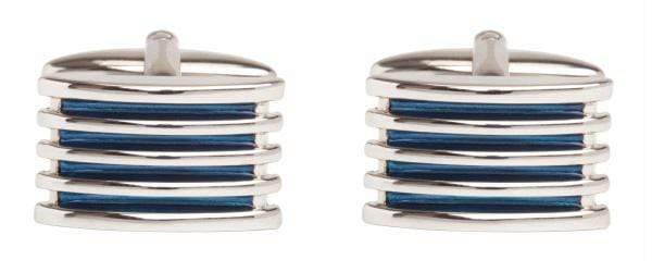 Ribber cufflink blue