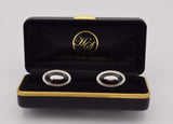 David Aster cufflink,  oval, black