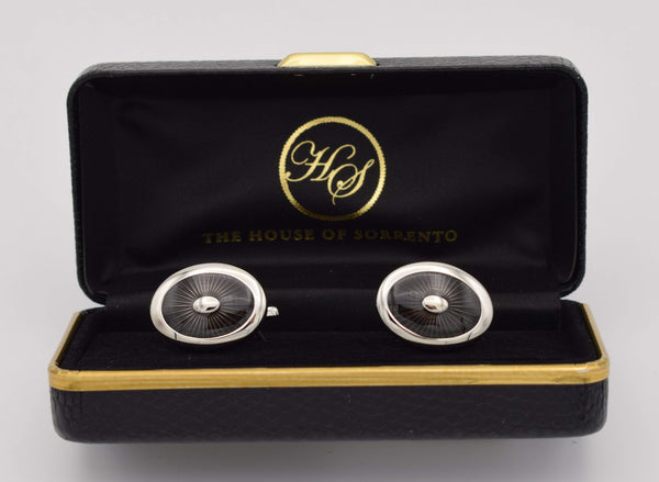 oval cufflink black