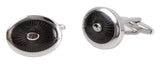 oval cufflink black