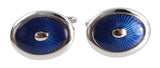 oval cufflinks blue