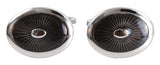 oval cufflink black