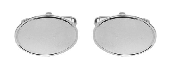 Sterling silver cufflinks, 925 silver cufflink, oval