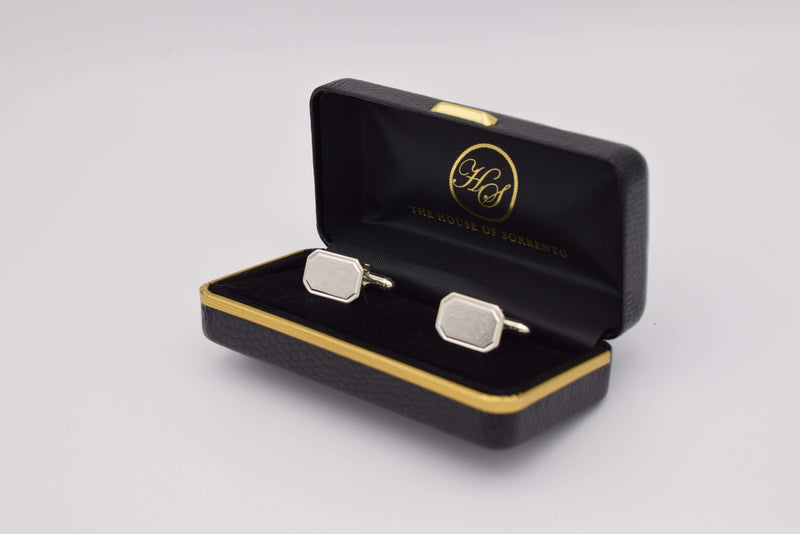 Sterling silver cufflinks, 925 silver cufflink, rectangle