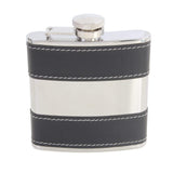 Hip flask, 5 oz, black and steel