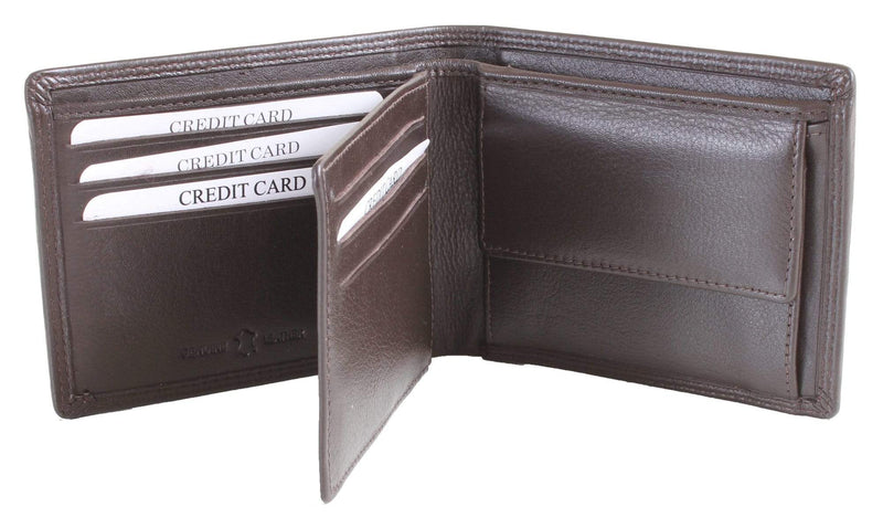 Brown leather wallet with coin pouch 