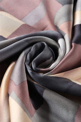 Block Colour Patchwork Silk Scarf grey