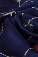 Elegant Tassel & Buckle Print Silk Scarf in various colours