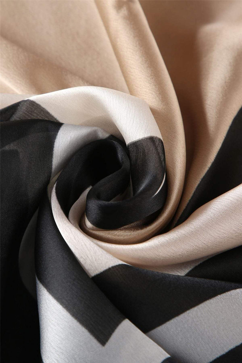 Bow Silk Scarf Khaki