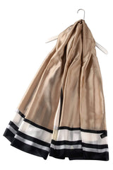 Bow Silk Scarf Khaki