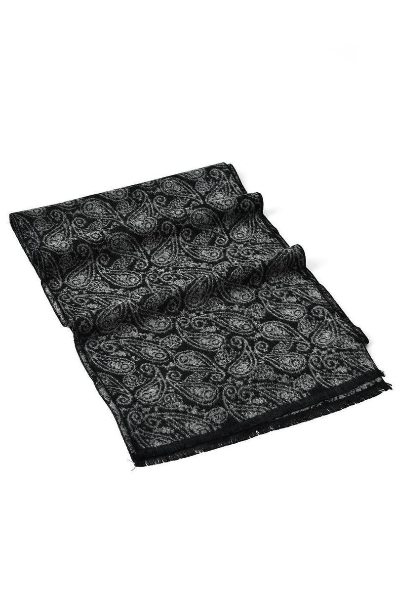 Soft Paisley Print Frayed Unisex Scarf