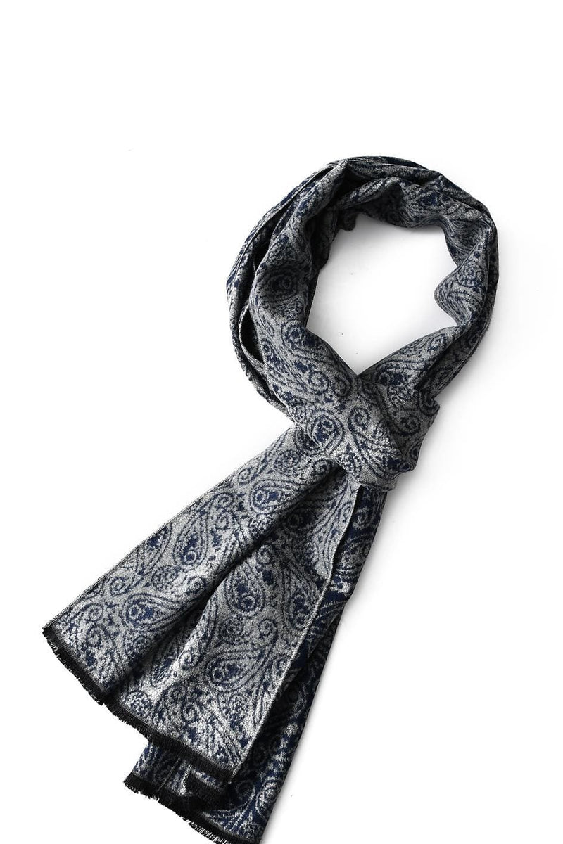 Soft Paisley Print Frayed Unisex Scarf