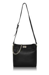 Black Italian leather shoulder bag 