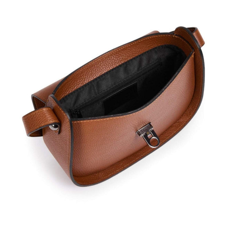 Tan italian leather crossover bag