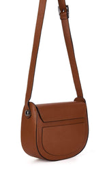 Tan italian leather crossover bag