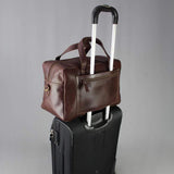 Leather Cabin bag zip top travel bag 