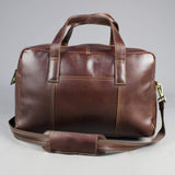 Leather Cabin bag zip top travel bag 