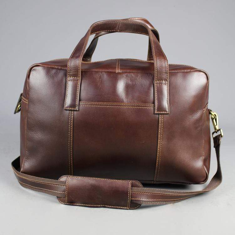 Leather Cabin bag zip top travel bag 