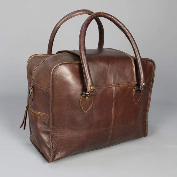 Large Leather Travel Bag with strap