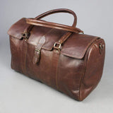 Leather Twin Handle Travel Bag with strap, Leather holdall