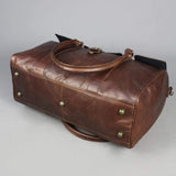 Leather Twin Handle Travel Bag with strap, Leather holdall
