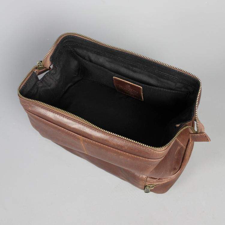 Large Leather Wash Bag